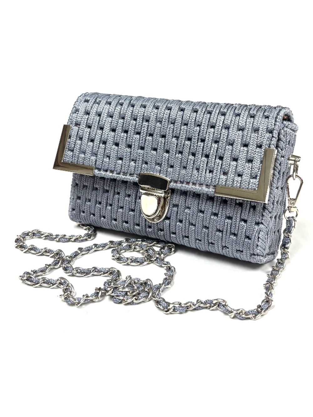 New Hand Woven Grey Purse/Bag